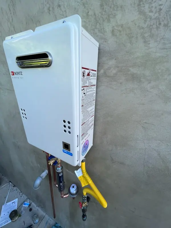 Tankless water heater installation for Avlon homes